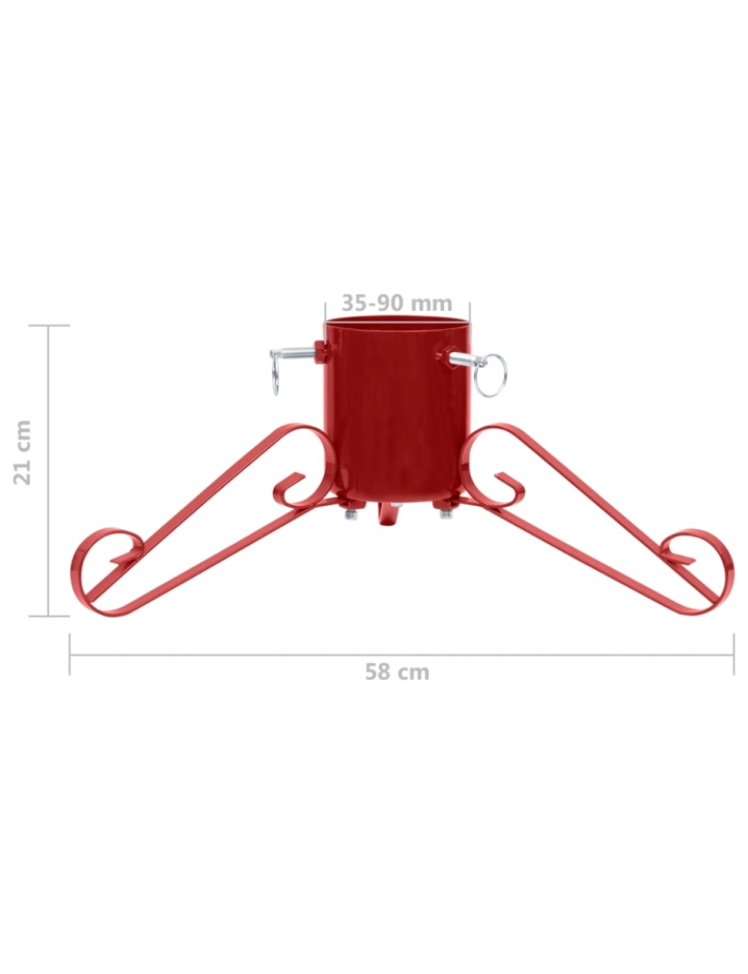 imagem de vidaXL Suporte para árvore de Natal 58x58x21 cm vermelho8