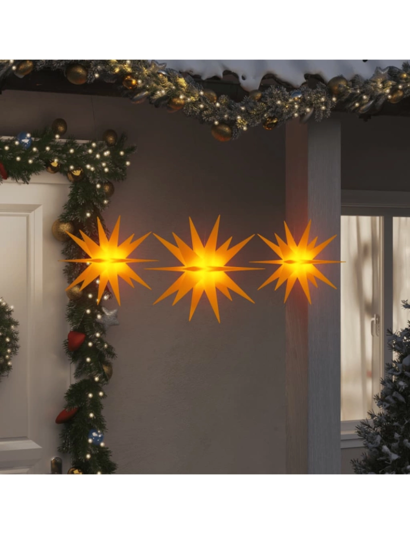 imagem de vidaXL Luzes de Natal com LEDs 3 pcs dobrável amarelo1