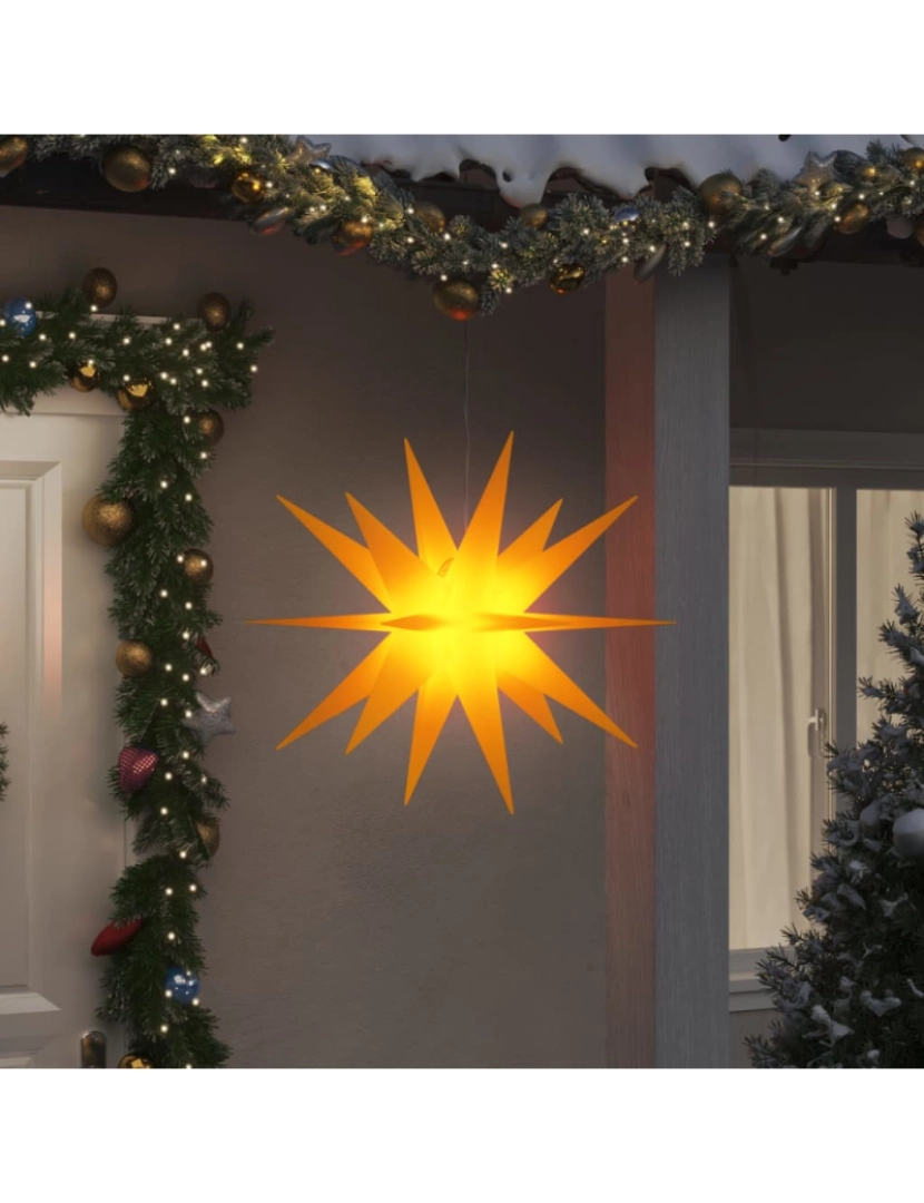 imagem de vidaXL Luzes de Natal com LEDs 3 pcs dobrável amarelo 100 cm1