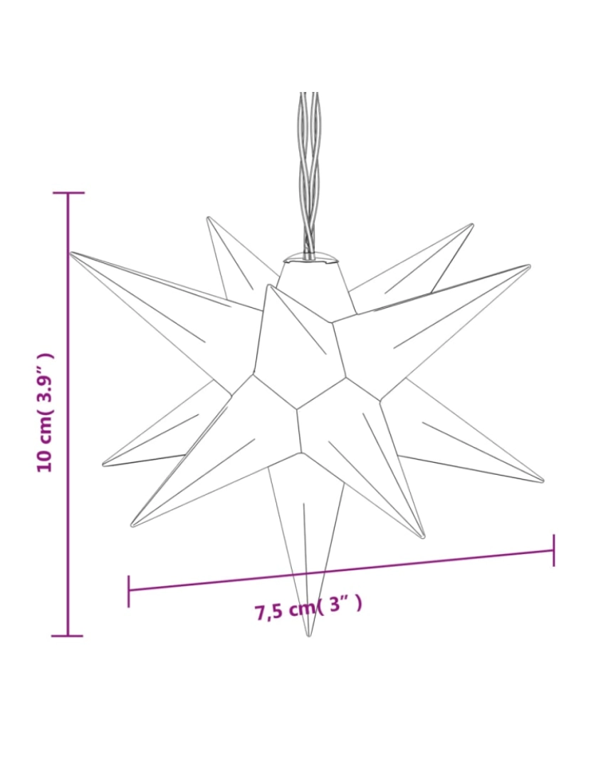 imagem de vidaXL Luzes de Natal 10 LEDs 10 cm amarelo11