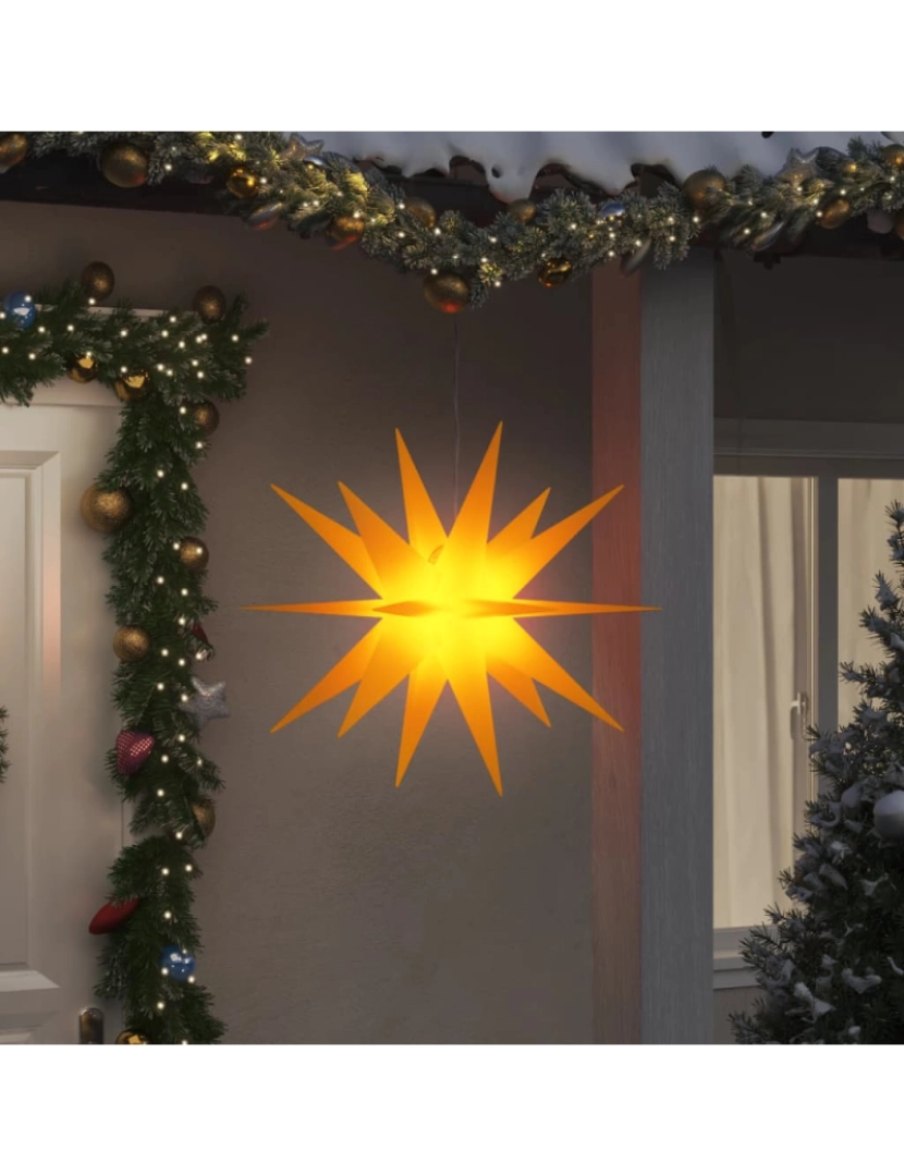 imagem de vidaXL Luz de Natal com LED dobrável 100 cm amarelo1