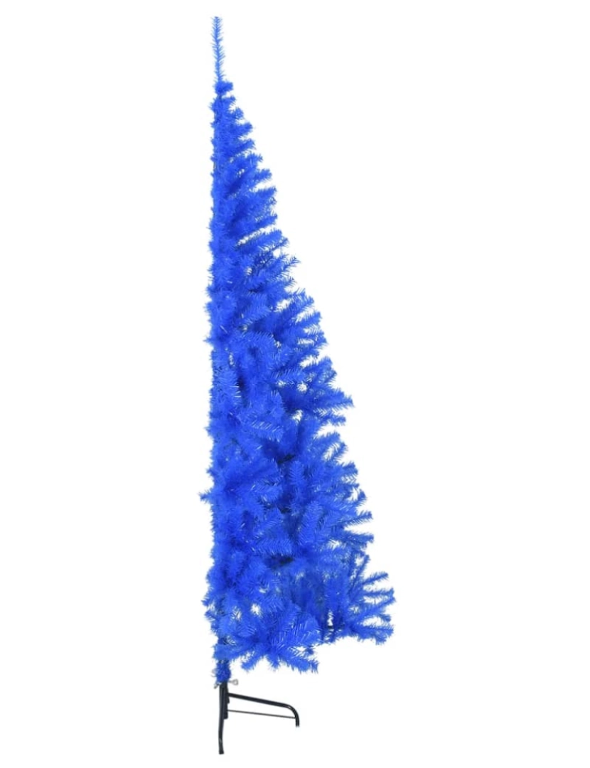 imagem de vidaXL Meia árvore de Natal artificial com suporte 240 cm PVC azul5