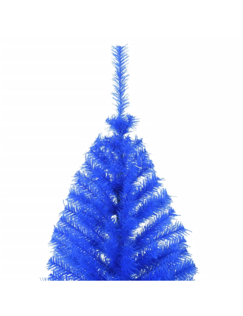 imagem de vidaXL Meia árvore de Natal artificial com suporte 240 cm PVC azul6