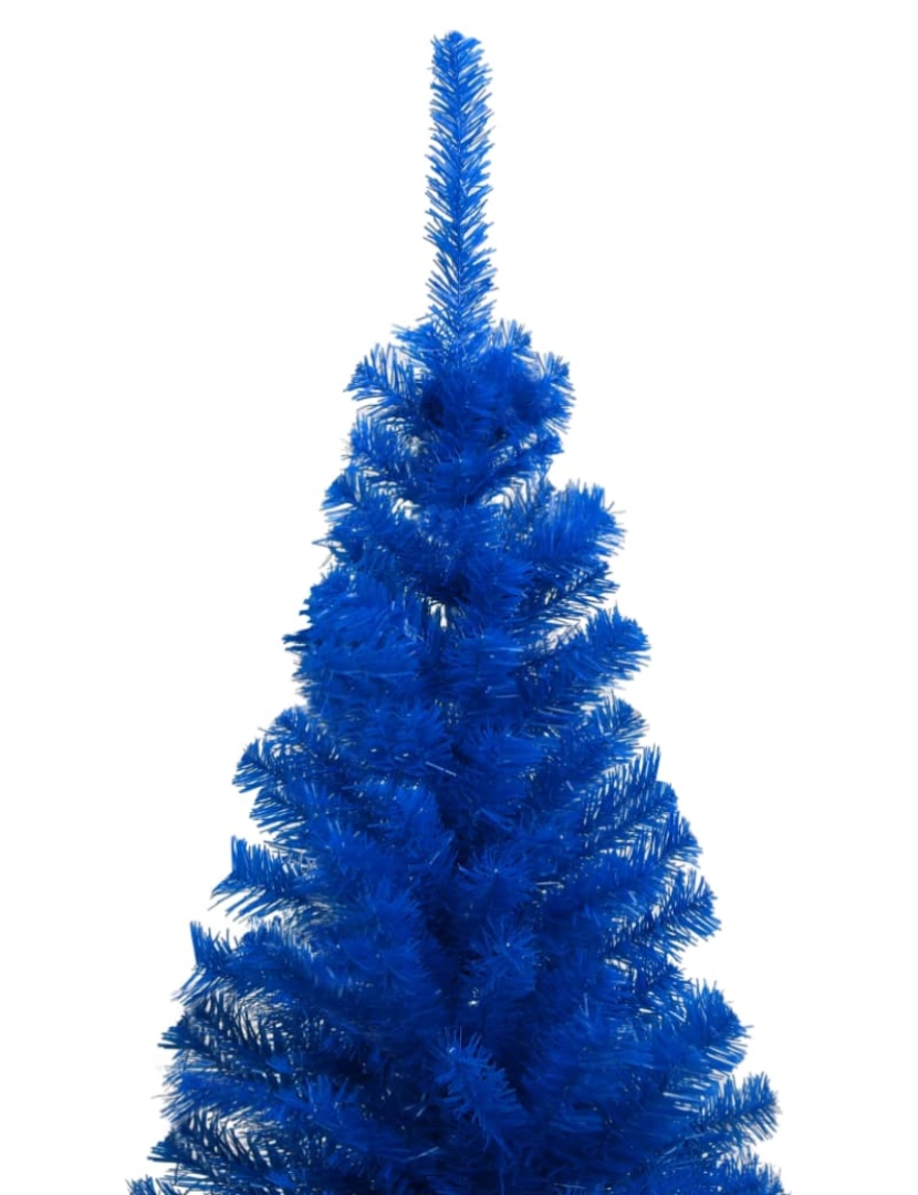 imagem de vidaXL Árvore Natal artificial pré-iluminada c/ bolas 150cm PVC azul3