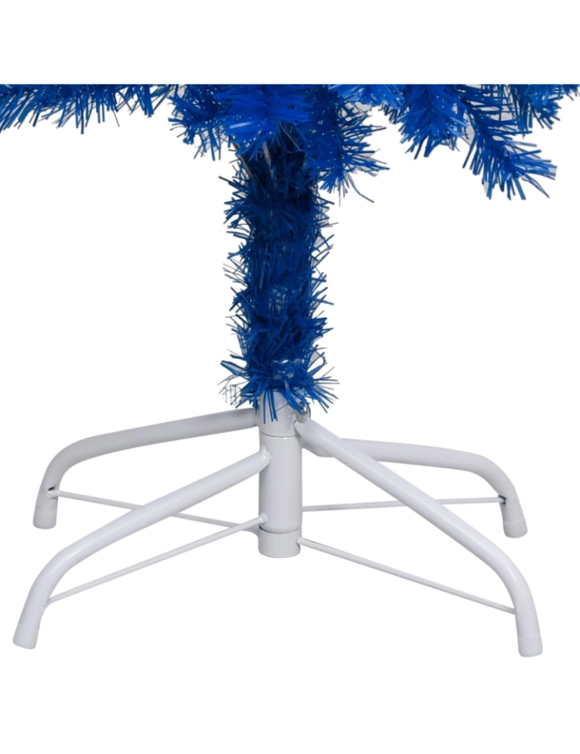 imagem de vidaXL Árvore Natal artificial pré-iluminada c/ bolas 150cm PVC azul4