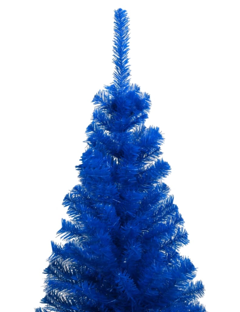 imagem de vidaXL Árvore Natal artificial pré-iluminada c/ bolas 180cm PVC azul4