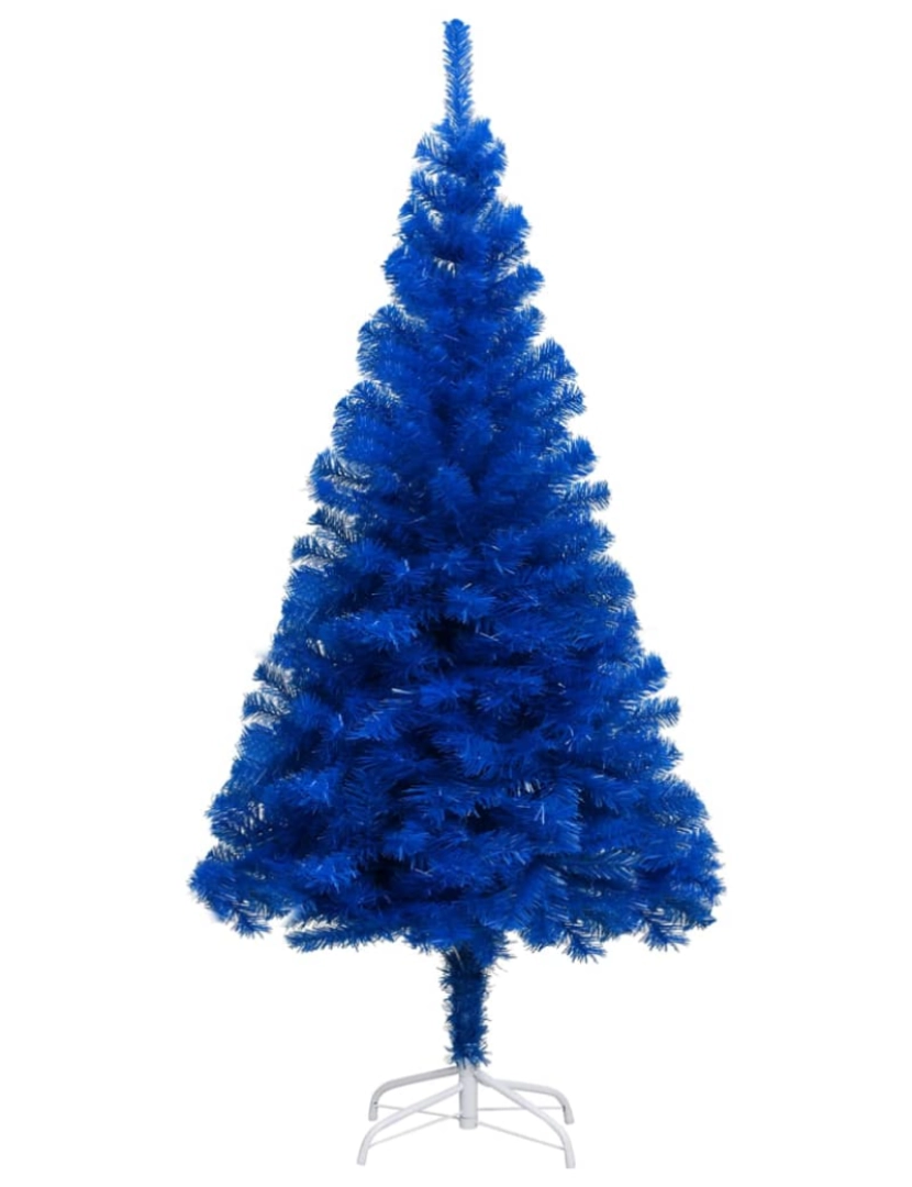 imagem de vidaXL Árvore Natal artificial pré-iluminada c/ bolas 240cm PVC azul3