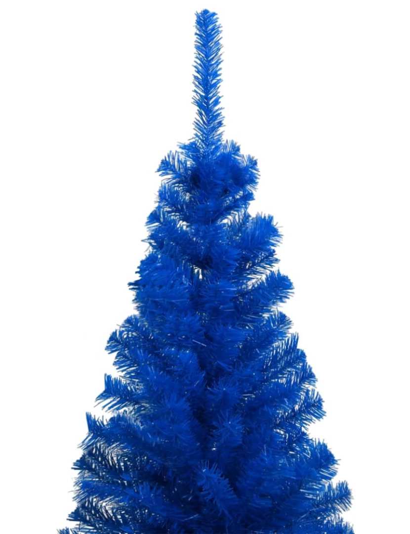 imagem de vidaXL Árvore Natal artificial pré-iluminada c/ bolas 240cm PVC azul4