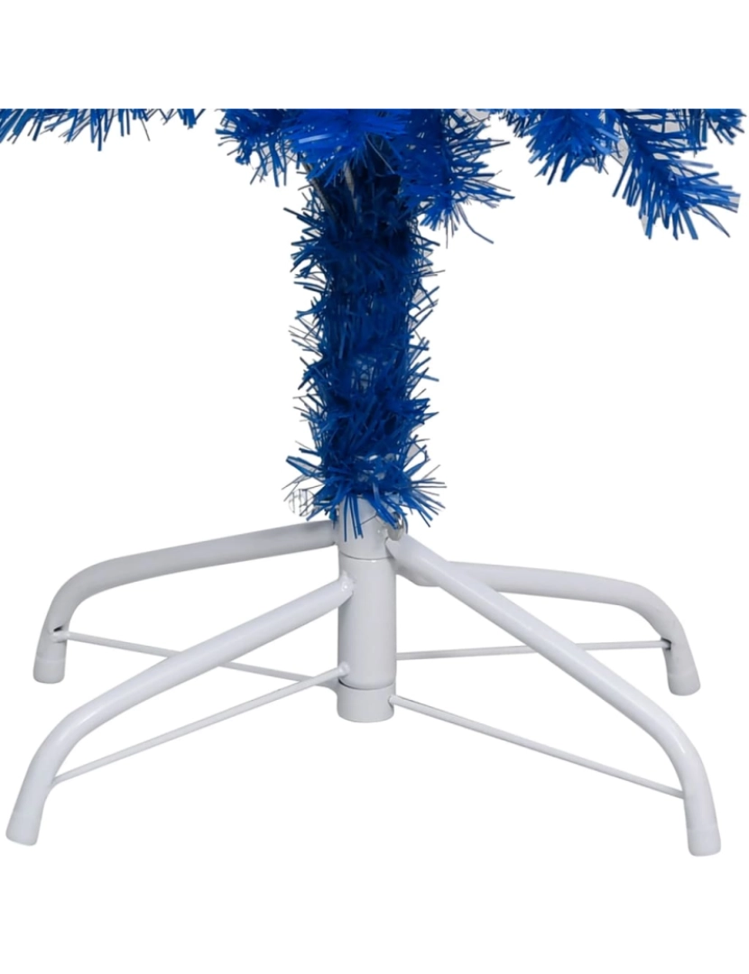 imagem de vidaXL Árvore Natal artificial pré-iluminada c/ bolas 240cm PVC azul6