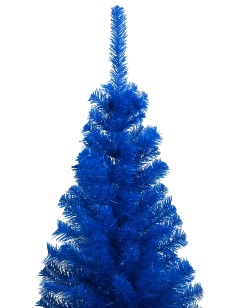 imagem de vidaXL Árvore Natal artificial pré-iluminada c/ bolas 120cm PVC azul3