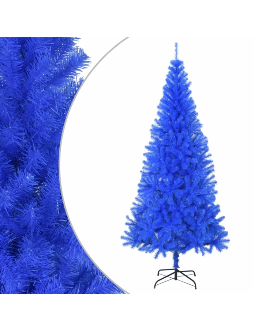 imagem de vidaXL Árvore de Natal artificial com suporte 180 cm PVC azul2