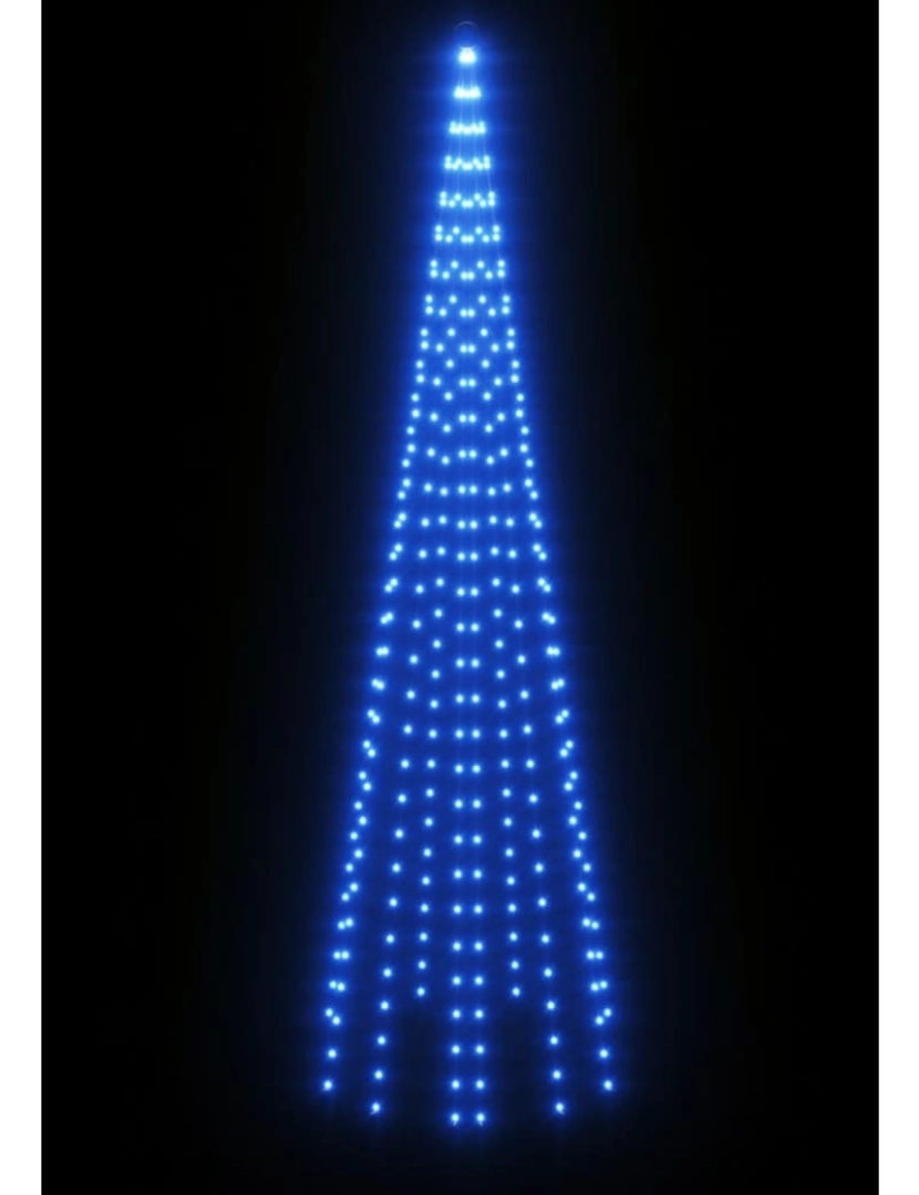 imagem de vidaXL Árvore de Natal mastro de bandeira 310 LEDs 300 cm azul5