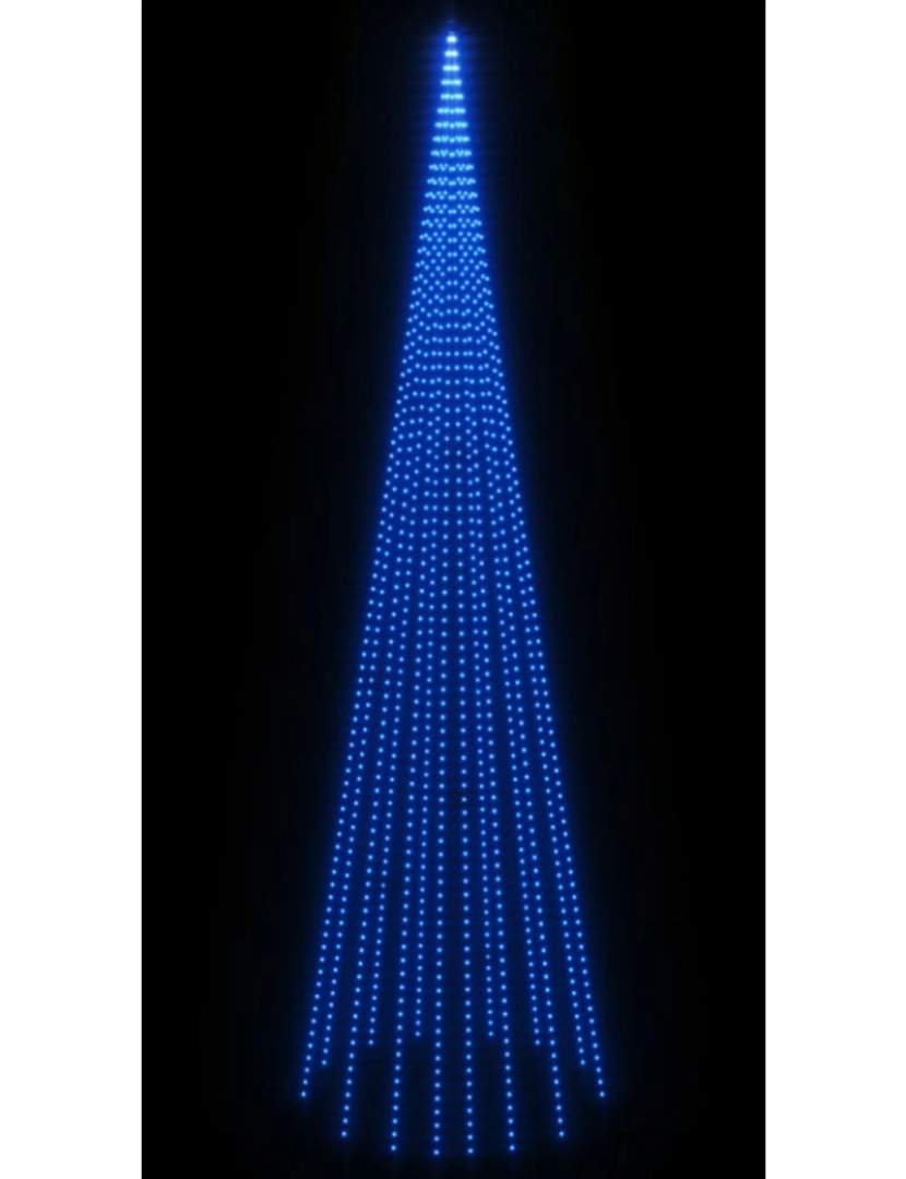 imagem de vidaXL Árvore de Natal mastro de bandeira 1134 LEDs 800 cm azul5