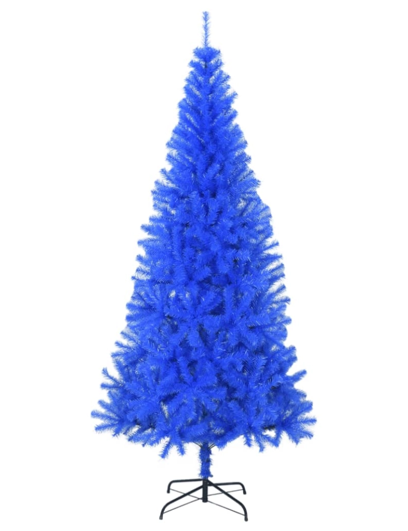 imagem de vidaXL Árvore de Natal artificial com suporte 210 cm PVC azul3