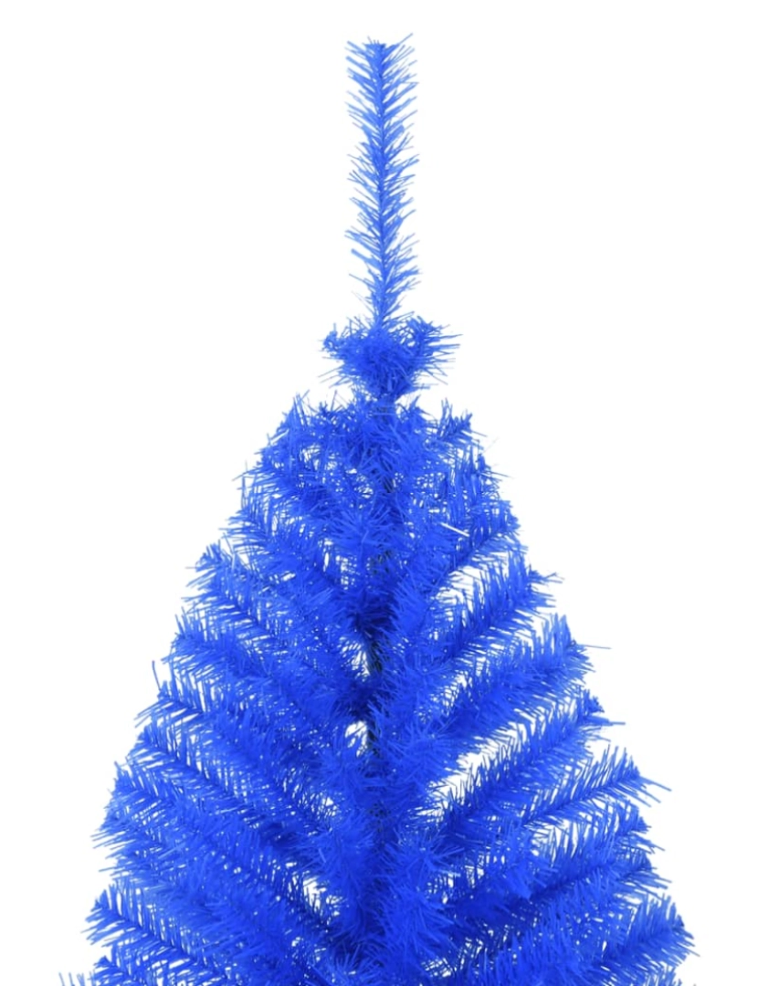 imagem de vidaXL Meia árvore de Natal artificial com suporte 210 cm PVC azul6