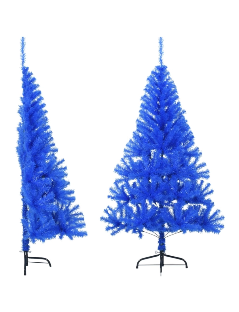 Vidaxl - vidaXL Meia árvore de Natal artificial com suporte 150 cm PVC azul