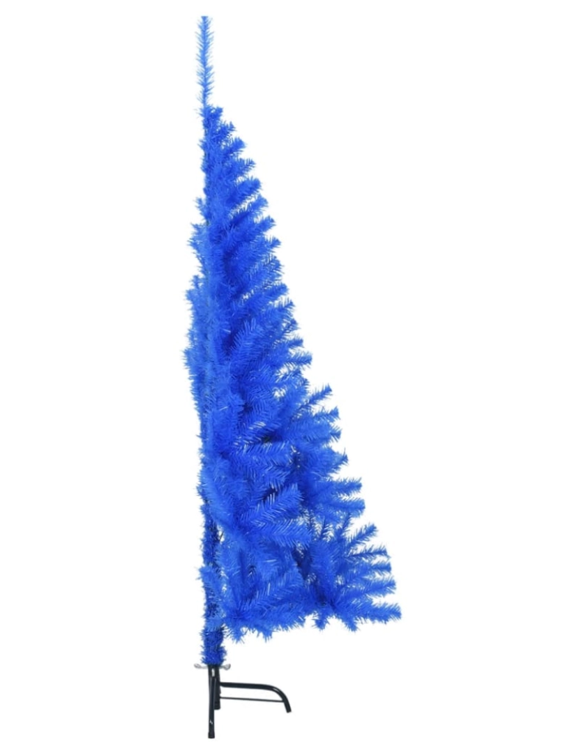 imagem de vidaXL Meia árvore de Natal artificial com suporte 150 cm PVC azul5