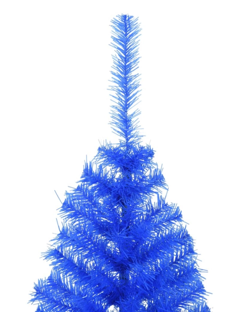 imagem de vidaXL Meia árvore de Natal artificial com suporte 150 cm PVC azul6