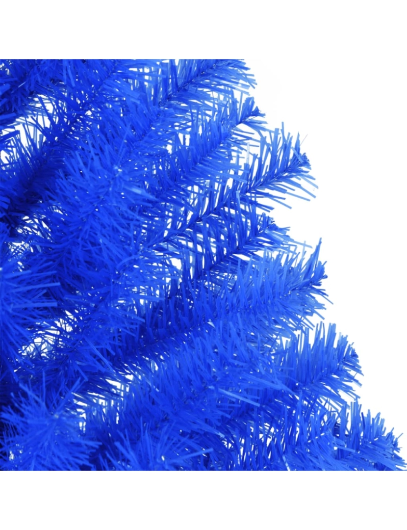 imagem de vidaXL Meia árvore de Natal artificial com suporte 150 cm PVC azul7