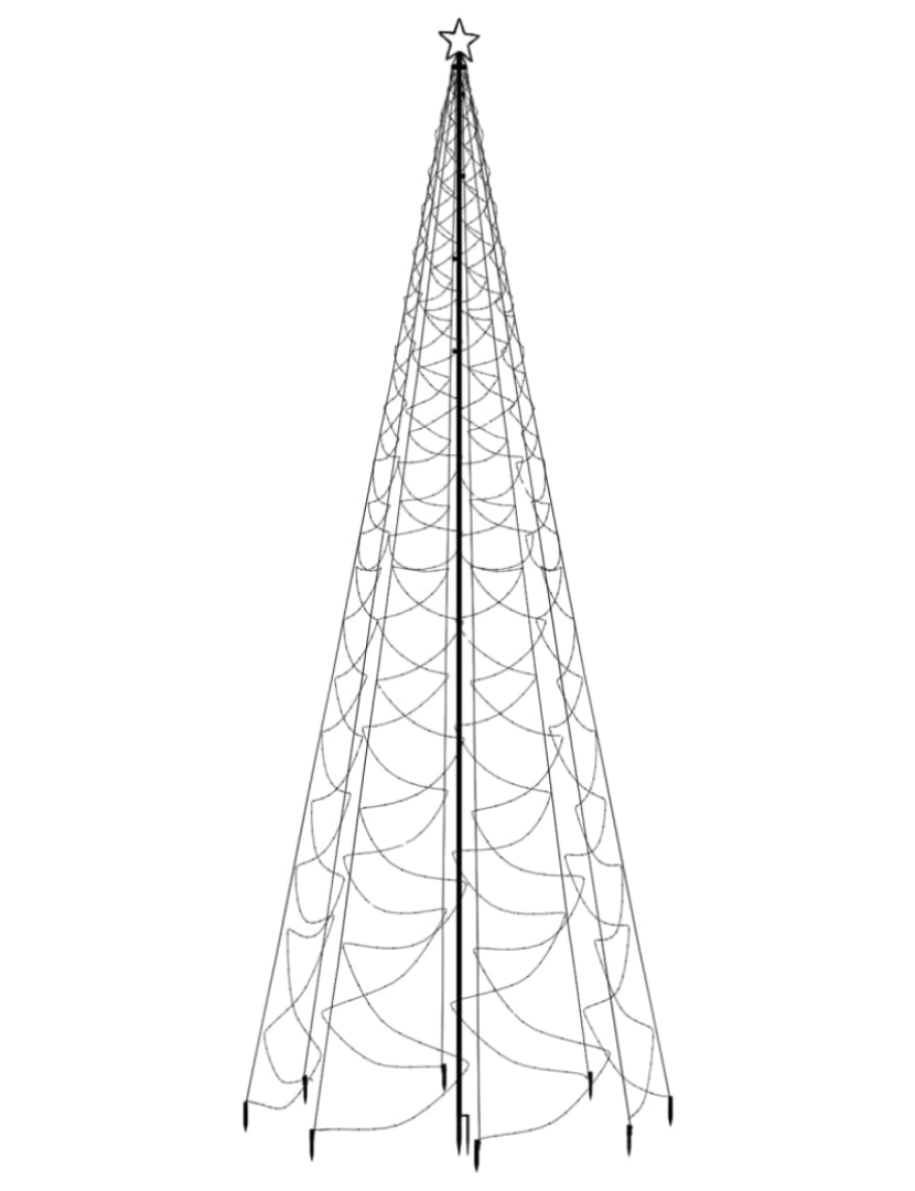 imagem de vidaXL Árvore de Natal c/ poste metal 1400 luzes LED 5 m azul4