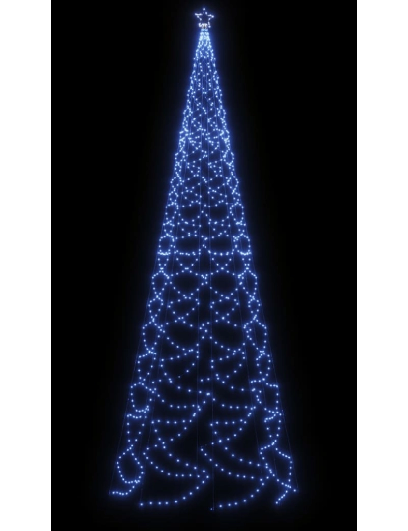 imagem de vidaXL Árvore de Natal c/ poste metal 1400 luzes LED 5 m azul5