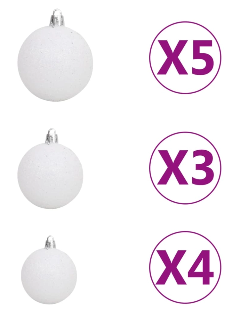 imagem de vidaXL Árvore Natal artificial pré-iluminada c/ bolas 150cm PVC azul8