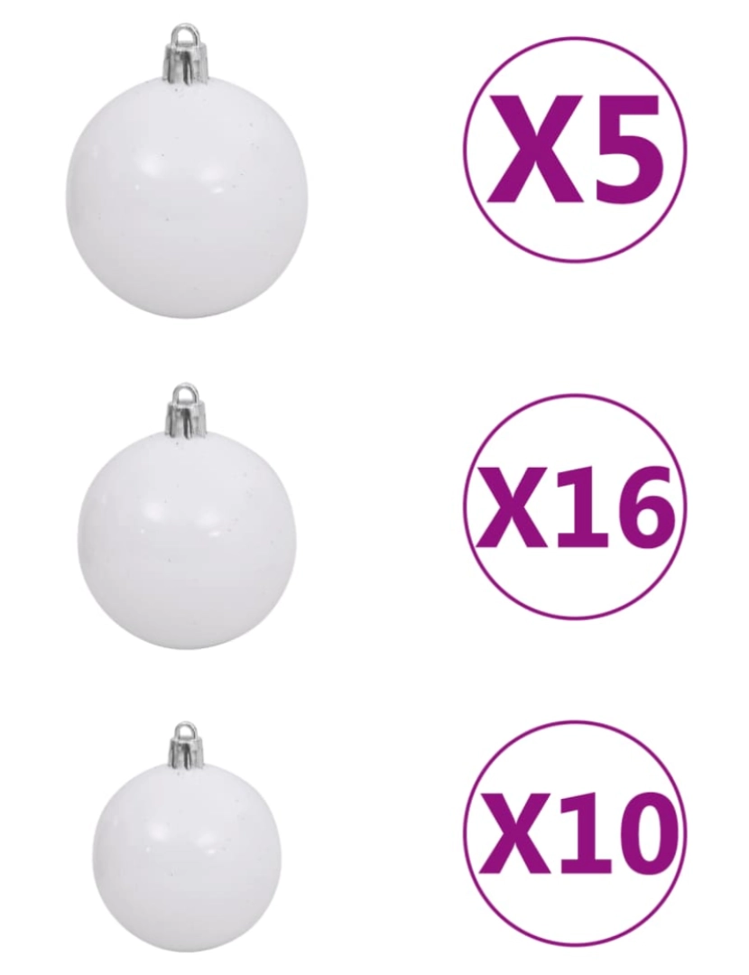 imagem de vidaXL Árvore Natal artificial pré-iluminada c/ bolas 210cm PVC azul10