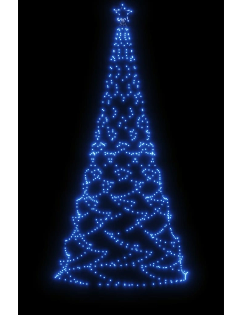 imagem de vidaXL Árvore de Natal c/ poste metal 500 luzes LED 3 m azul5