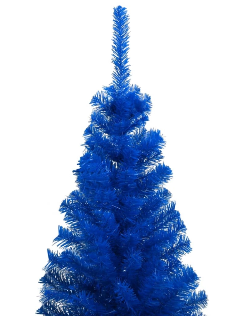 imagem de vidaXL Árvore Natal artificial pré-iluminada c/ bolas 120cm PVC azul3