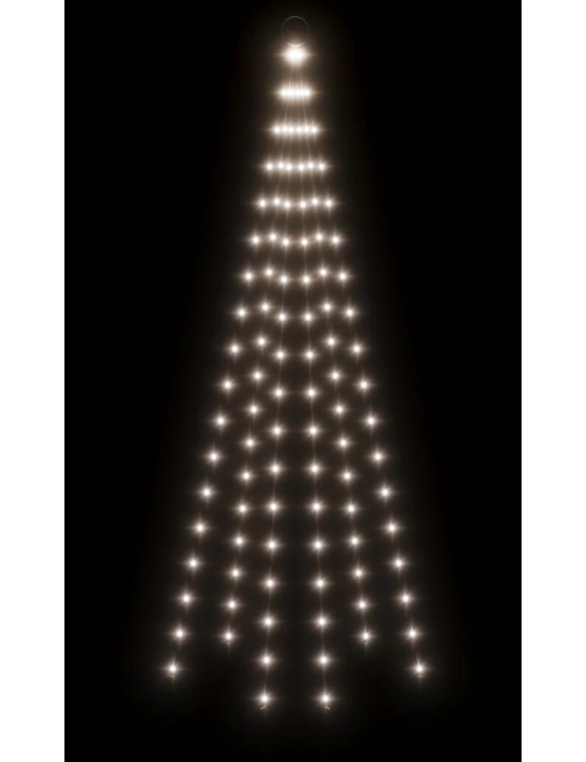 imagem de vidaXL Árvore de Natal mastro de bandeira 108 LEDs 180cm branco frio5