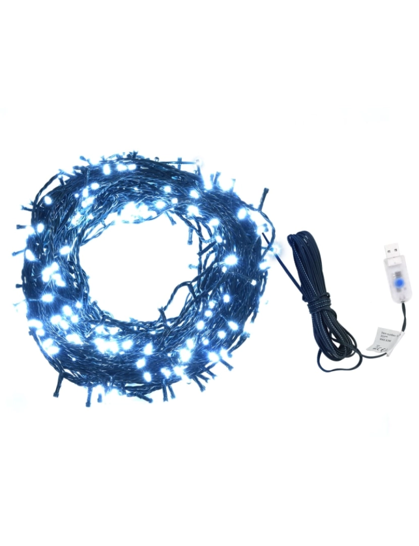 imagem de vidaXL Cordão de luzes c/ 400 LEDs int/ext 40m branco frio1