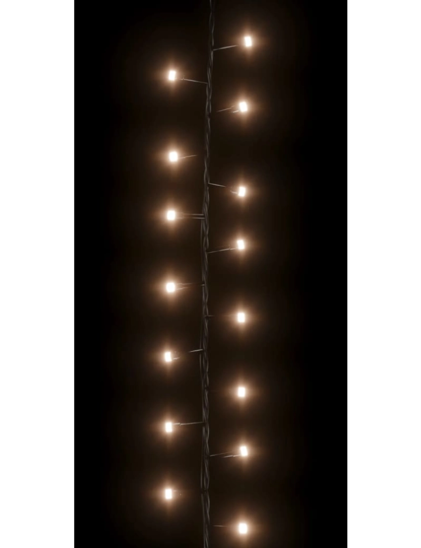 imagem de vidaXL Cordão de luzes compacto 400 luzes LED 13 m PVC branco quente6