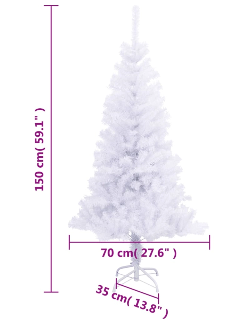 imagem de vidaXL Árvore de Natal Artificial com suporte 150 cm 380 ramos7