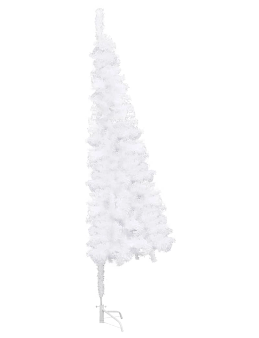 imagem de vidaXL Árvore de Natal artificial de canto 240 cm PVC branco5