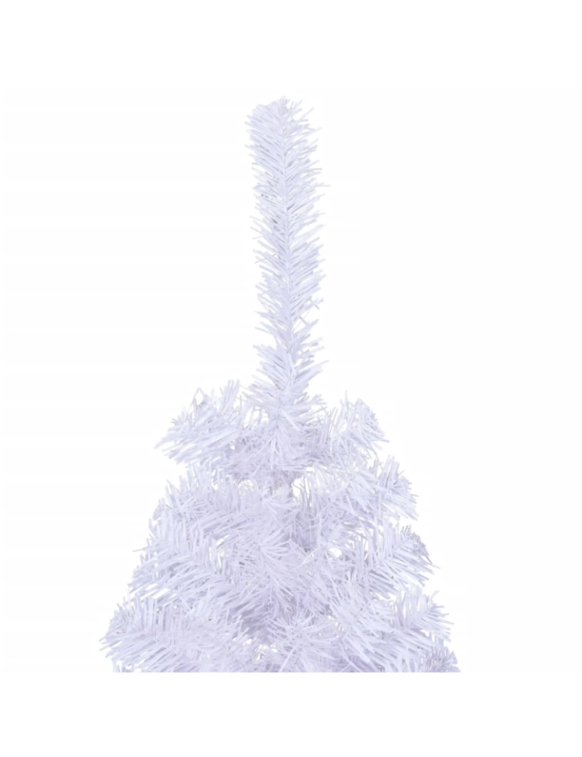 imagem de vidaXL Meia árvore de Natal artificial com suporte 150 cm PVC branco6