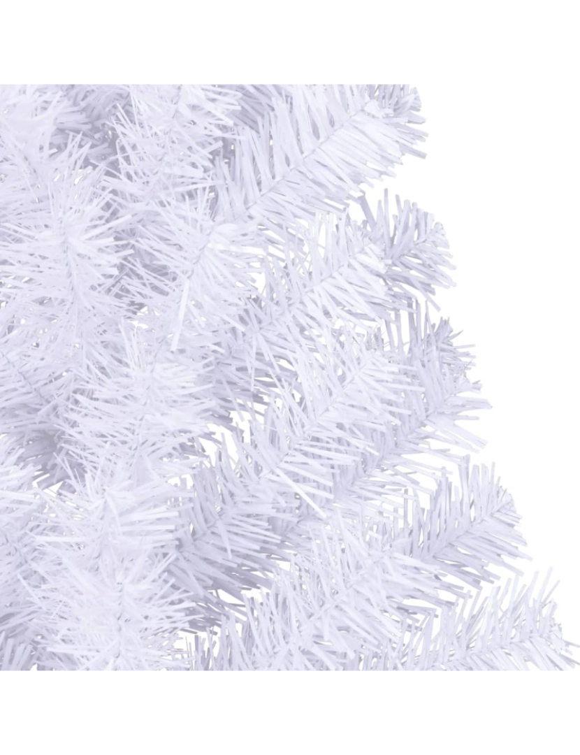 imagem de vidaXL Meia árvore de Natal artificial com suporte 150 cm PVC branco7