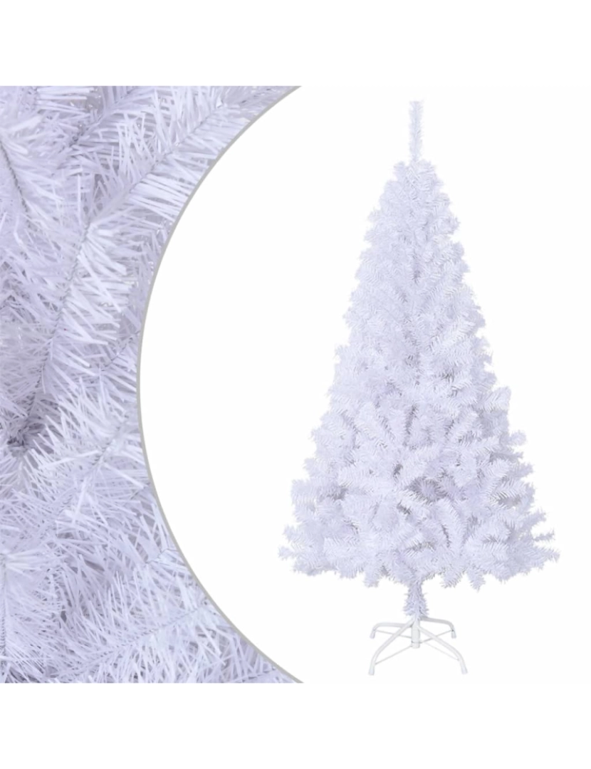 imagem de vidaXL Árvore de Natal artificial com ramos grossos 120 cm PVC branco2