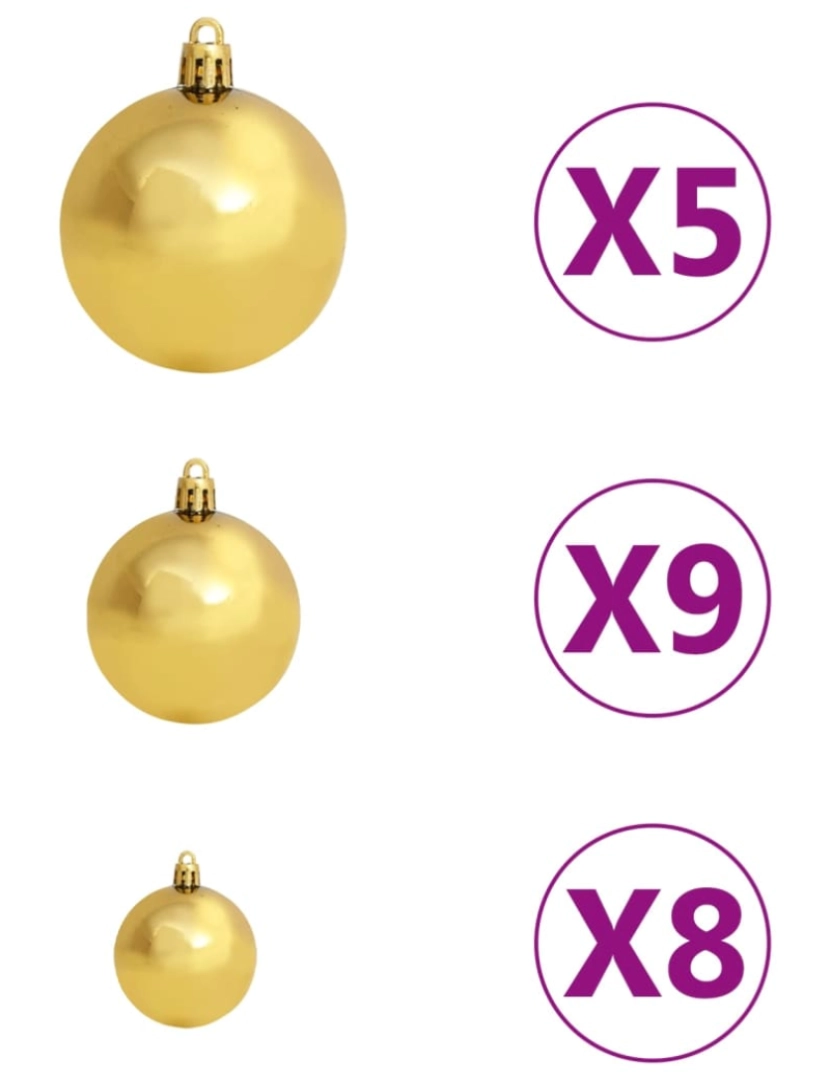 imagem de vidaXL Árvore de Natal artificial pré-iluminada com bolas 230 ramos8