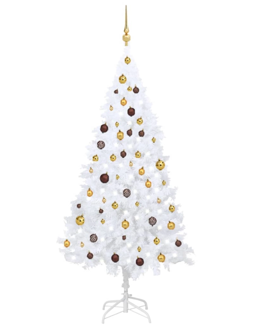 Vidaxl - vidaXL Árvore Natal artificial pré-iluminada c/ bolas PVC branco