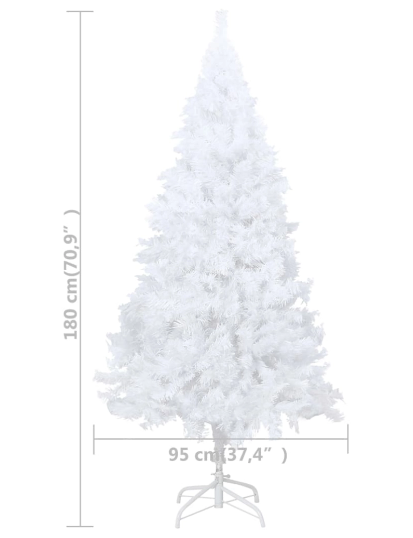 imagem de vidaXL Árvore Natal artificial pré-iluminada c/ bolas PVC branco11