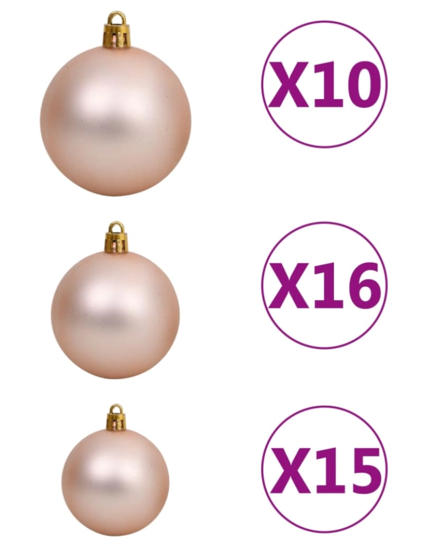 imagem de vidaXL Árvore de Natal artificial pré-iluminada c/ bolas 910 ramos9