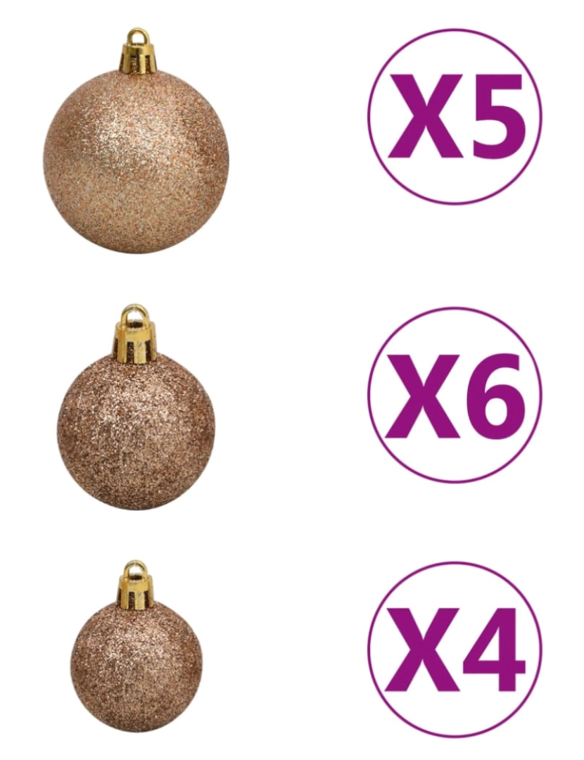 imagem de vidaXL Árvore Natal artificial pré-iluminada c/ bolas 150cm PVC branco10