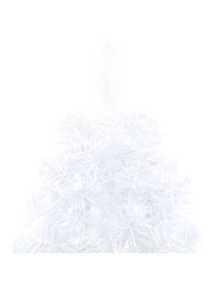 imagem de vidaXL Meia árvore Natal artificial pré-iluminada c/ bolas branco9