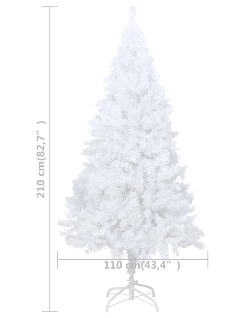 imagem de vidaXL Árvore Natal artificial pré-iluminada c/ bolas PVC branco11