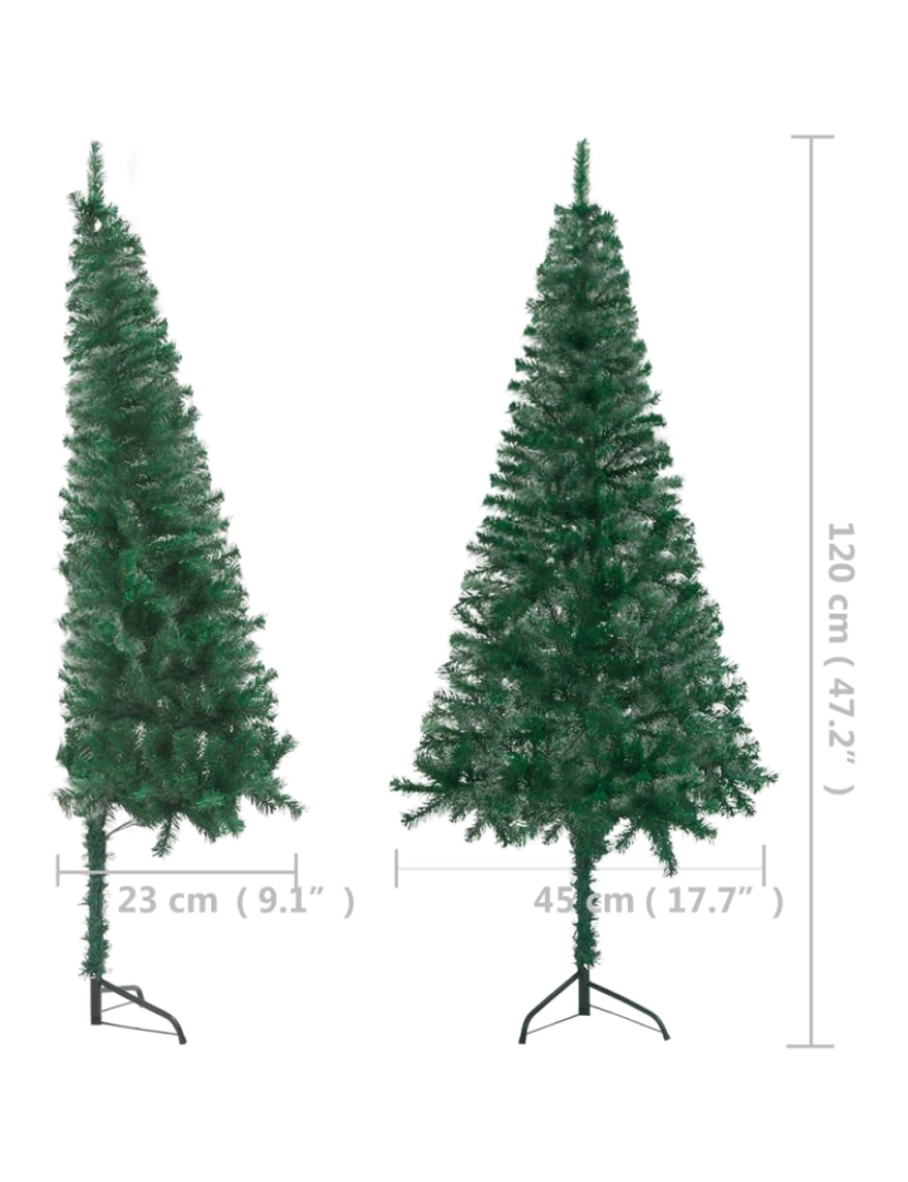 imagem de vidaXL Árvore Natal artif. canto c/ luzes LED/bolas 210 cm PVC branco11