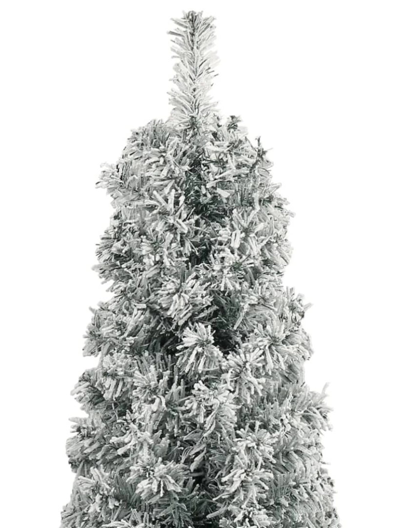 imagem de vidaXL Árvore de Natal fina c/ suporte e flocos de neve 300 cm PVC4