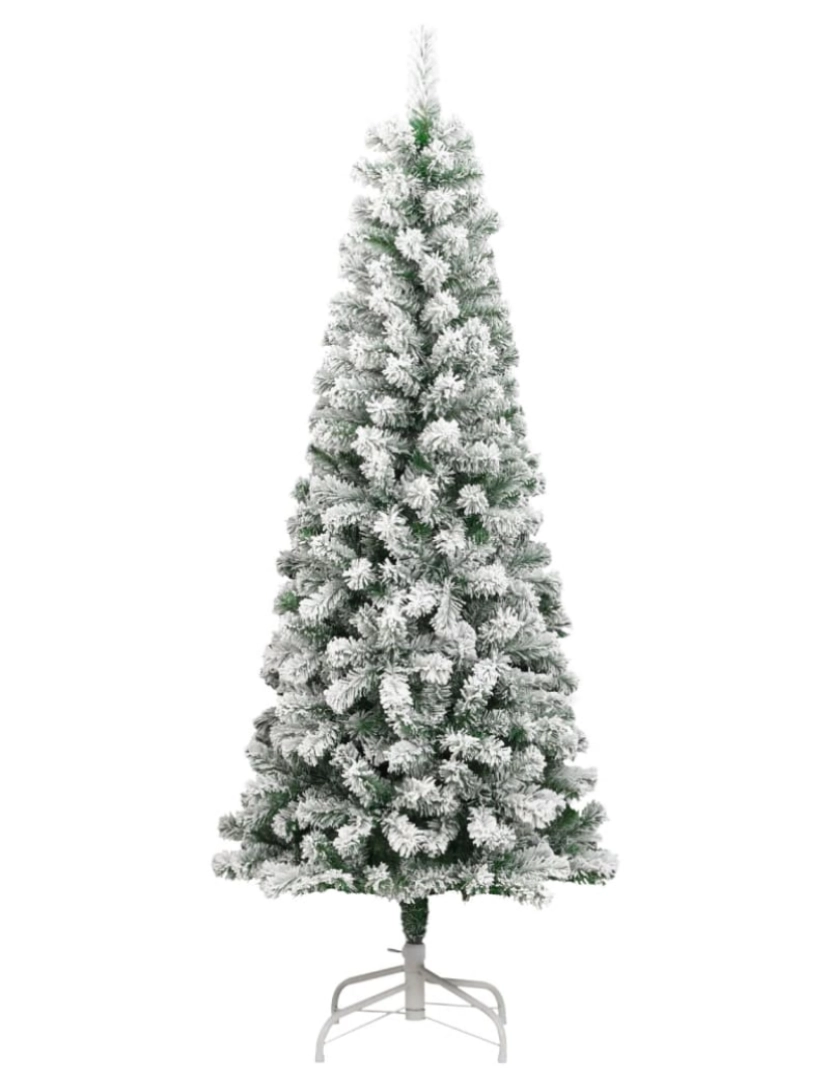 imagem de vidaXL Árvore de Natal artificial articulada c/ flocos de neve 240 cm3