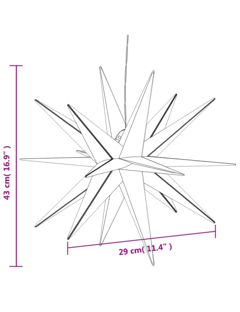 imagem de vidaXL Luz de Natal com LED dobrável 43 cm branco11