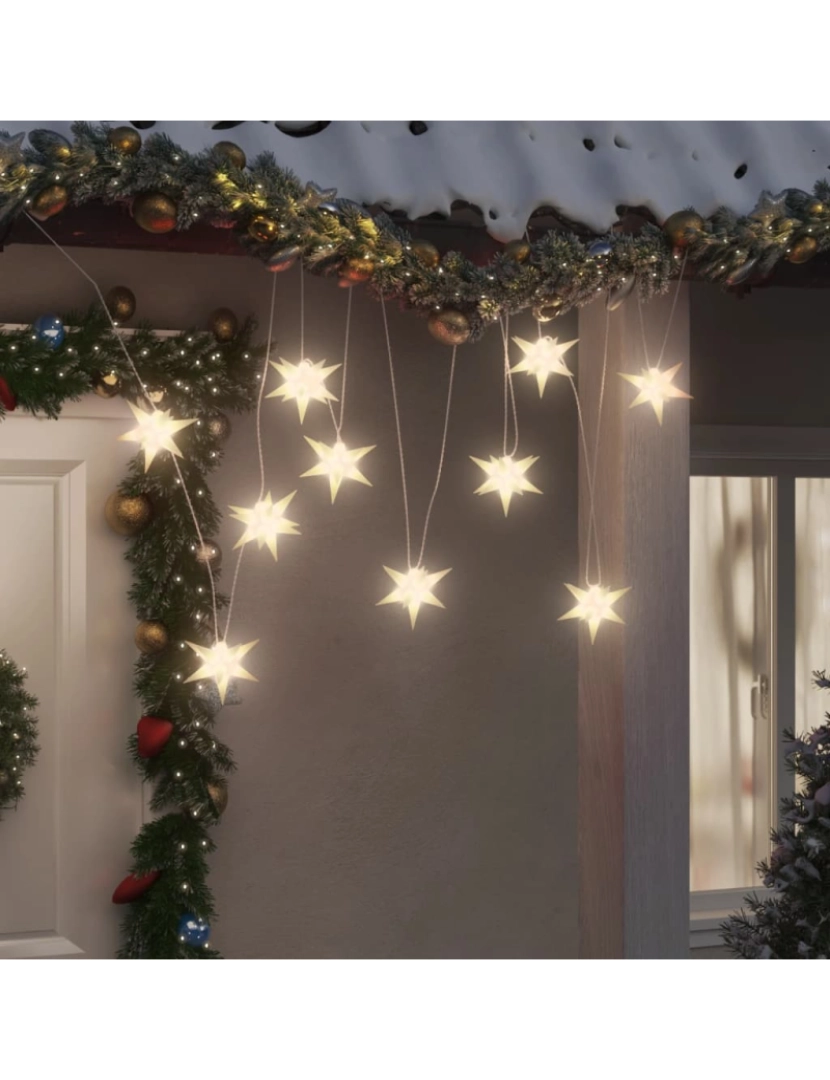 imagem de vidaXL Luzes de Natal 10 LEDs 10 cm branco2