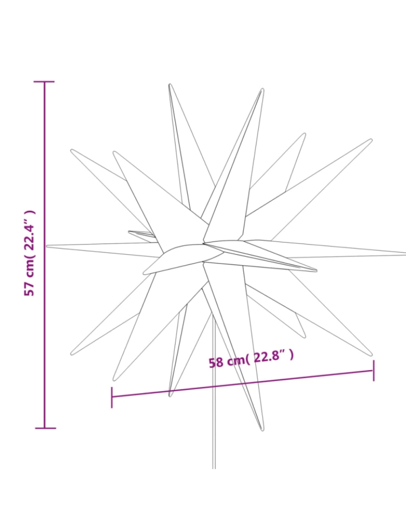 imagem de vidaXL Luz de Natal com estaca LED dobrável 57 cm branco11